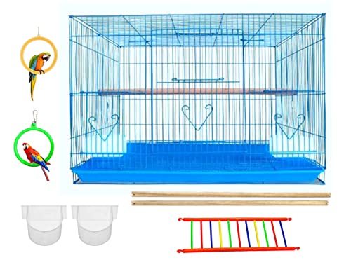 VAYINATO Iron 2 Feet (24 Inch) Blue Color Birds Cage For Budgies, Finches, Love Birds, Cocktails, Conures & All Small Birds With Free Hanging Toys (2 Feet-24 Inch) By Petzlifeworld (B0C1781CRT) Amazon Price History, Amazon Price Tracker