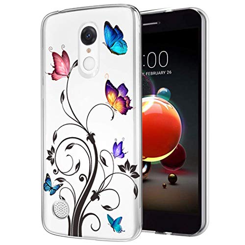 Yodueiv Phone Case for LG Aristo 3 Plus/Aristo 2 Plus/Aristo 2/Tribute Dynasty/Tribute Empire/Fortune 2/Rebel 3 LTE Case, Soft Clear TPU Protective Transparent Case Cover for LG Aristo 3 (Butterfly)