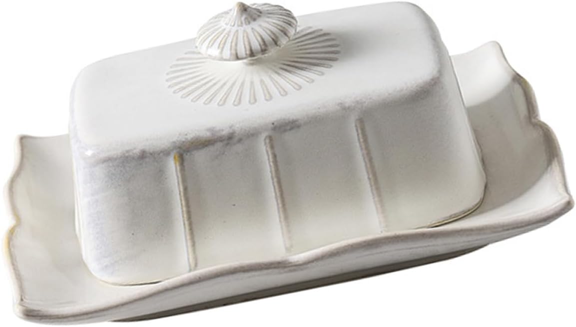 VOSAREA Butter Plate Ceramic Butter Dish Lid Storage Tray Lid for Kitchen Gadget for Home