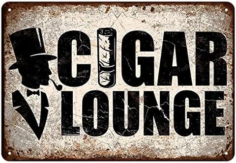 Tarika Cigar Lounge Metal 20X30 cm Retro Look Decoration Poster Sign for Home Kitchen Bathroom Farm Garden Garage Inspirational Quotes Wall Decor