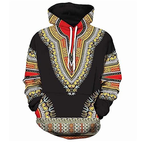 Hoodies,Anime National Style Retro Hoodie Men'S 3D Pullover Street Long Sleeve Tops Coat Casual Fashion