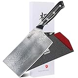 KYOKU Daimyo Series - Vegetable Cleaver Knife 7' - Japanese VG10 Steel Core Forged Damascus Blade - with Sheath & Case