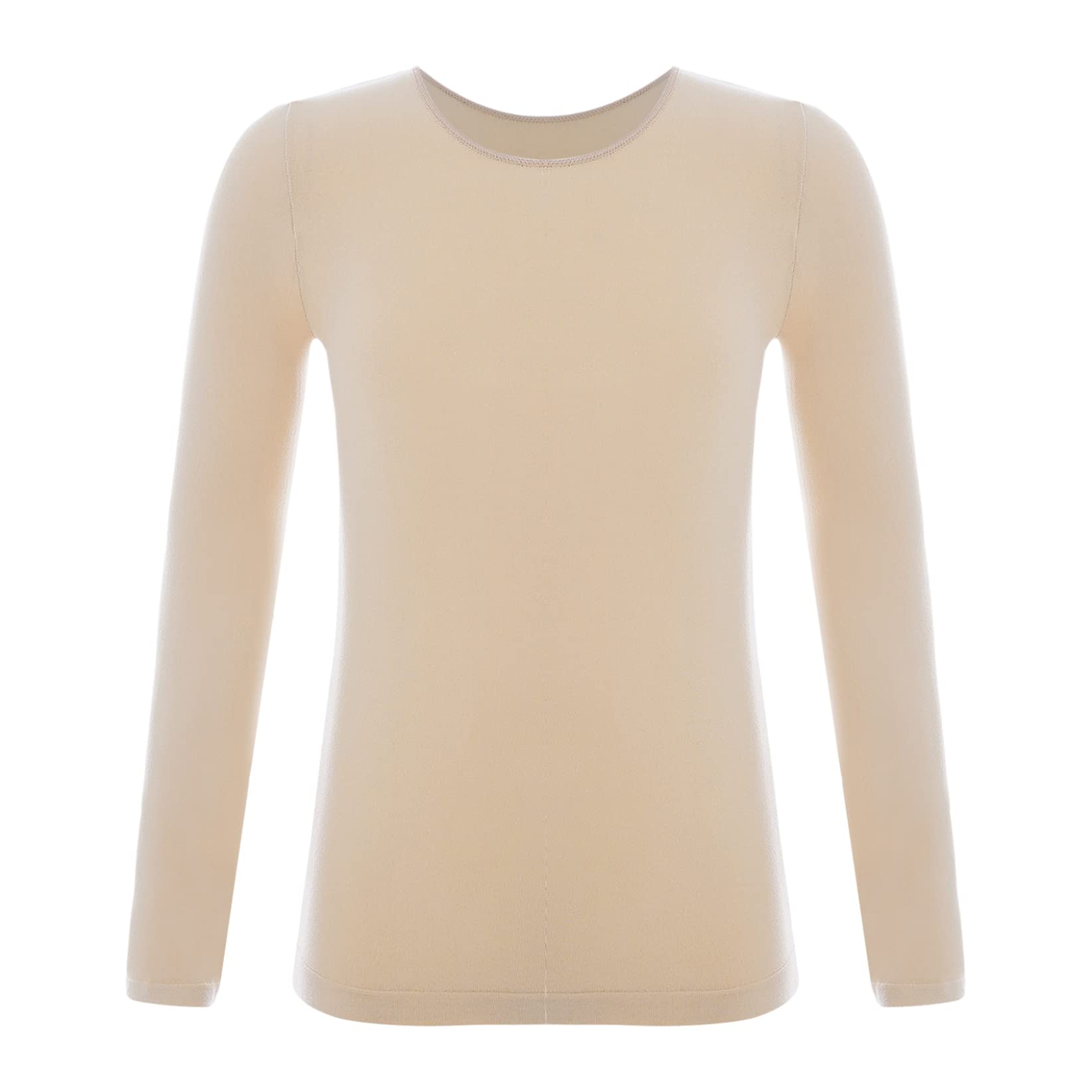 TTAO Thermal Tops for Girls Underwear Long Sleeve Undershirt Baselayer Warm Shirt for Yoga Dance Workout Type A Nude 10-12 Years