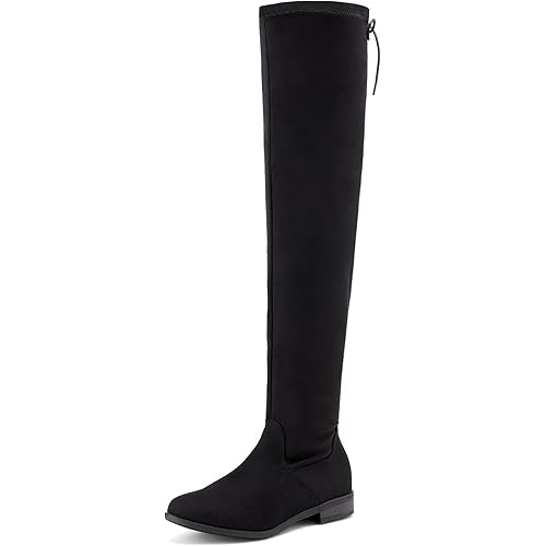 DREAM PAIRS Women's Over The Knee High Low Block Heel Riding Boots