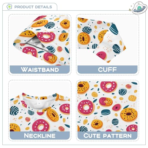 JUNZAN Cute Colorful Cartoon Donuts Cakes Kids Girls Pullover Hoodie Long Sleeve Hoodie for Boys Athletic 4T3