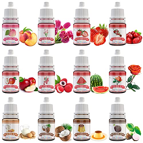 Miniatura 2 de Aromas Alimentarios - 24 Aceites Aromatizantes Concentrados Para Alimentario, Hornear, Cocinar - Aromas De Brillo Labial Líquido Para Bálsamo Labial, Fabricación De Jabón - Soluble En Agua Y Aceite