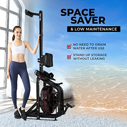 Image of PowerMax Fitness RWC-1000 Water Rowing Machine with Digital Display for Commercial use,8 levels of water resistance,Maximum User Weigh is 135KG of rower