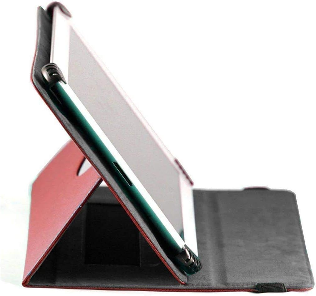 Navitech Red Case with 360 Rotational Stand & Stylus Compatible with G-Tide Tablet H1 10 inch Android 11 Tablet