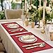 SLKQG Christmas Linen Fabric Placemats Set of 8 - Holiday Dining Table Mats for Festive Decor, Heat Resistant & Machine Washable, Place Mats for Dinner Parties, Xmas Gift for Home (8, Wine Red)