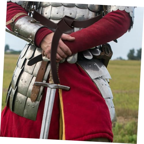 Medieval Viking Leather Belt Half Closure for Cosplay and Design Dark Brown for Historical Costume Accessories4