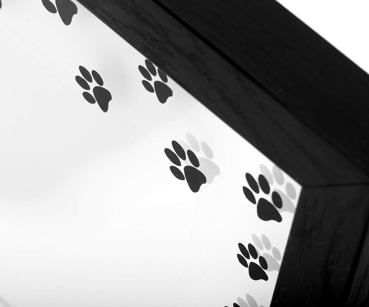 Cornice portafoto di design con impronte di zampe, formato immagine 10 x 15 cm, per gli amanti degli animali, con incisione (incisione fino a 30 caratteri, variante 3)
