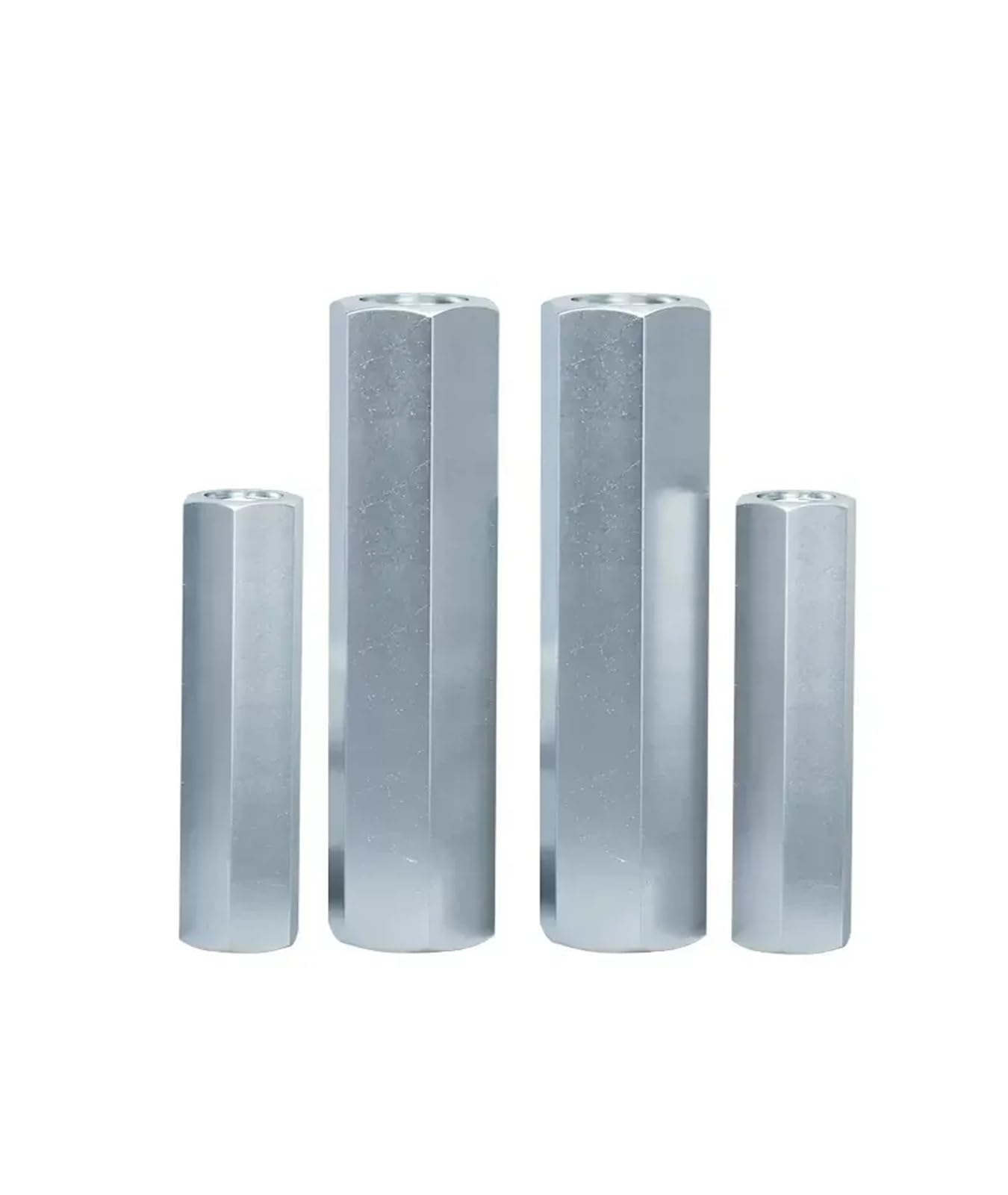 Tuerca hexagonal de acoplamiento de varilla de acero galvanizado, tuerca de conexión de rosca larga(M10x30 20Pcs)