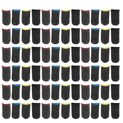 Garneck 40 Pairs Carbon Fiber Gaming Finger Sleeves for Tablets and Smartphones with Precision Control and Antislip Design Breathable Sweatproof Thumb Covers for Mobile Gaming