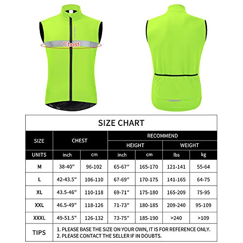 Jaqueta de ciclismo, Andoer Colete de ciclismo masculino com forro de lã e refletor à prova de vento