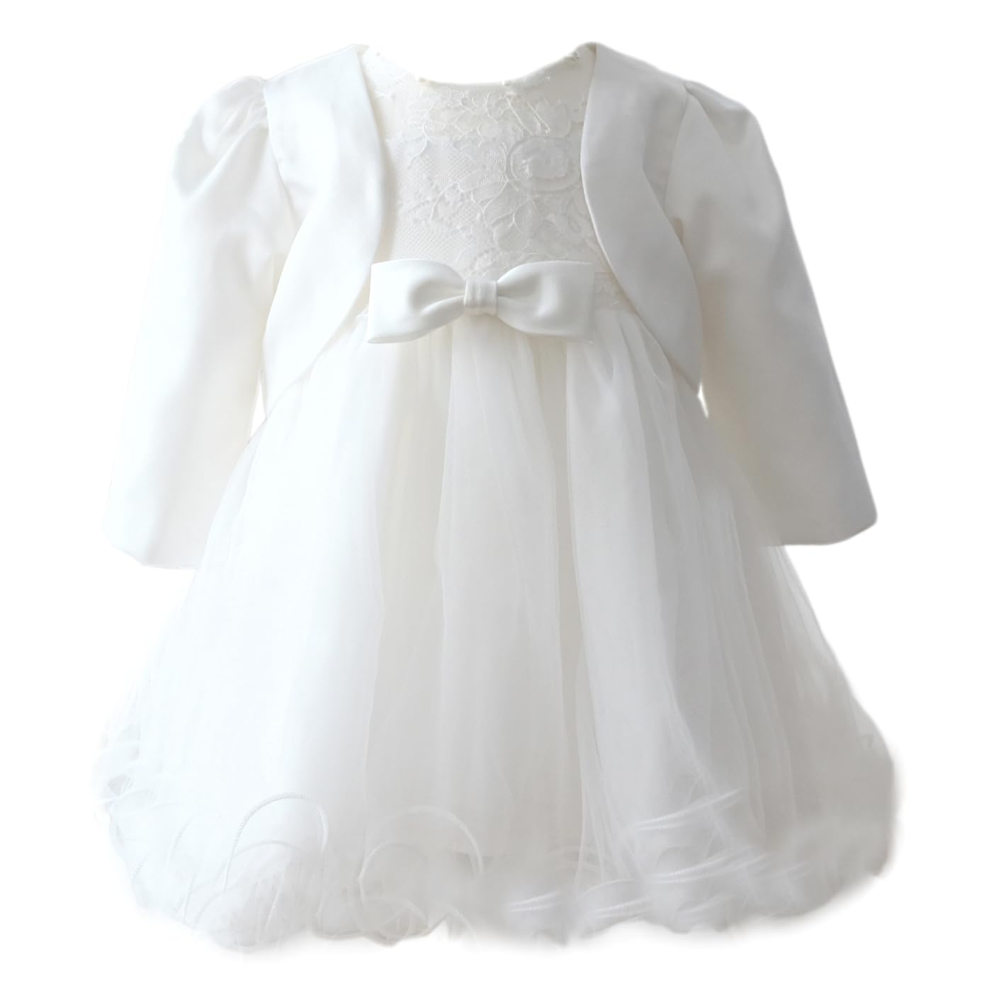 Taufkleid mit Bolero Baby Mädchen Tüll Prinzessinkleid M28