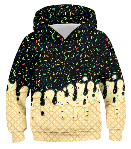 Move Dance Boys Baseball Hoodies Ice Cream Size 9-10 Pullover Sweatshirts - image 1