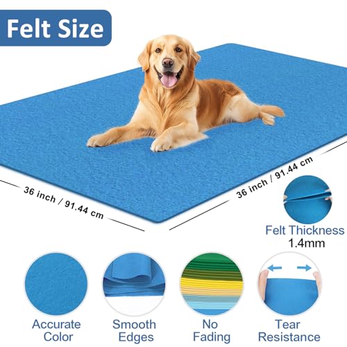 Image of XSEINO Sky Blue Large Felt Fabric 36 inch X 36 inch(1 Square Yard), 1.4 mm Thick Soft Felt Fabric Sheet for Crafts, Blue Series Colors Soft Nonwoven Fabric, Fit for Decoration, Sewing, DIY Crafts