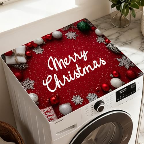 Image of Washer Dryer Top Cover Mat, Non-Slip Laundry Room Decor, Laundry Room Kitchen Appliance Decor Protector Size 23.6x19.7in