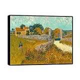  NOLEGA Vincent van Gogh Cadre Noir Tableau sur Toile Tableaux Célèbre Une Ferme en Provence Impression sur Toile Reproduction sur Toile Tableau Décoration Murale Salon 20x25cm(8x10in)