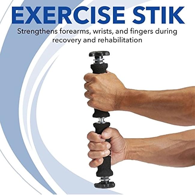 Sammons Preston Exercise Stik, Upper Extremity Exerciser and Strengthener for Forearms, Wrist, Fingers, Rehabilitation and Therapy Exercise Stick for Supination and Pronation