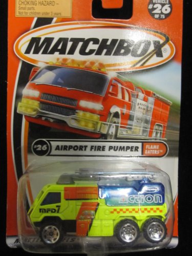 Matchbox Airport Fire Pumper 26 Flame Eaters véhicule secours aéroportuaire miniature en métal