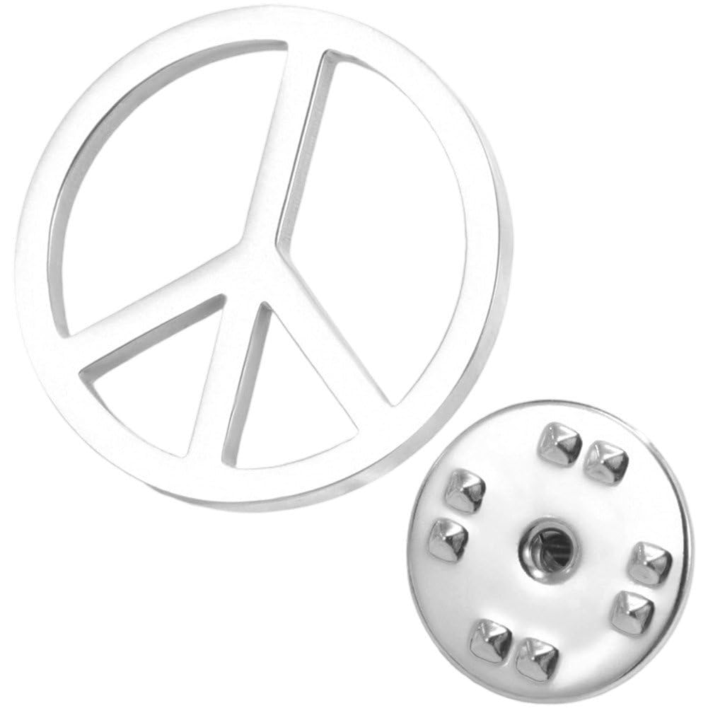 Casiler Stainless Steel Peace Symbol Brooch Pin, Pacifism Lapel Pin Badge for Suit Coat Accessories Daily Jewelry Decor