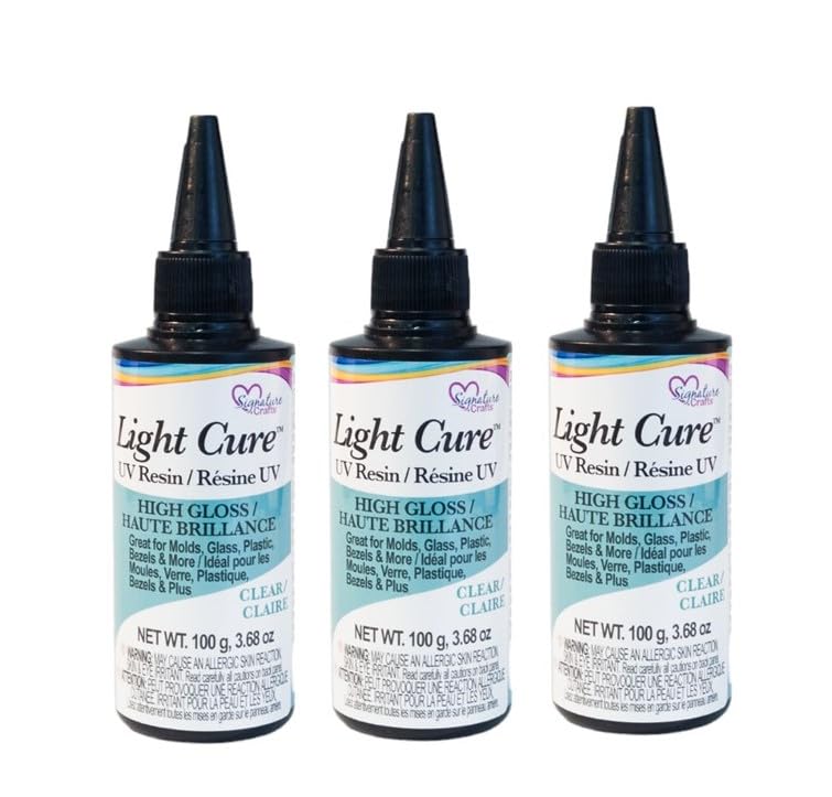 Clear Ultraviolet Light Curing UV Resin for Jewelry Making, 100g – 3 Pack