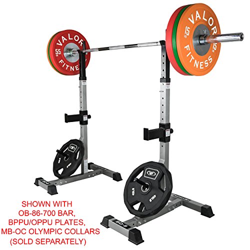 Valor Fitness BD-8 Independent Squat Stand Towers with Adjustable Uprights, J-Hooks, and Safety Catches