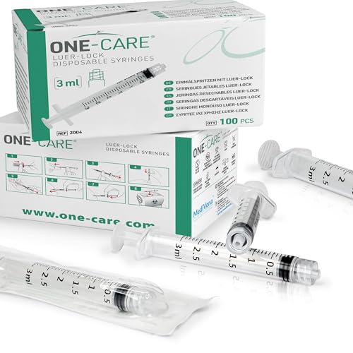 Image of ONE-CARE 3ml /cc Luer-Lock Syringes, 100 /bx Blister-Packed | Safe Backstop, Precise Dosing, Accurate Graduation, High-Transparency Barrel, Silicone-Lubricated Plunger