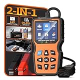 OWMSIC OBD2 Scanner with Battery Tester, 2-in-1 Design 1-Sec Read/Clear Check Engine Code Reader, 12V Car Battery Health & Charging System Analyzer, Universal Auto Diagnostic Tool for 1996+ Cars