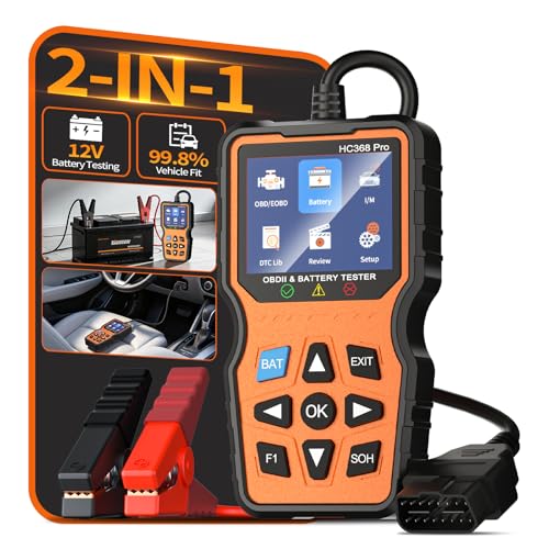 OWMSIC OBD2 Scanner with Battery Tester, 2-in-1 Design 1-Sec Read/Clear Check Engine Code Reader, 12V Car Battery Health & Charging System Analyzer, Universal Auto Diagnostic Tool for 1996+ Cars