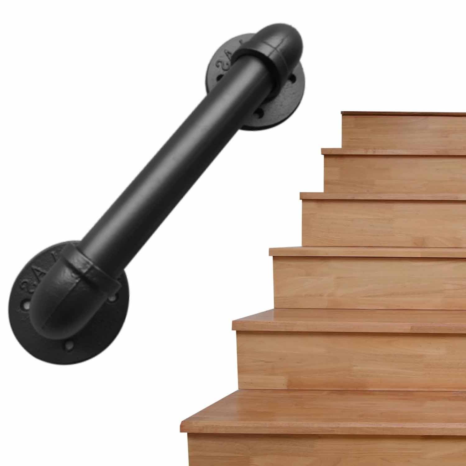 Rambarde d'escalier murale ajustable en tube d'acier, barre de sécurité pour intérieur extérieur