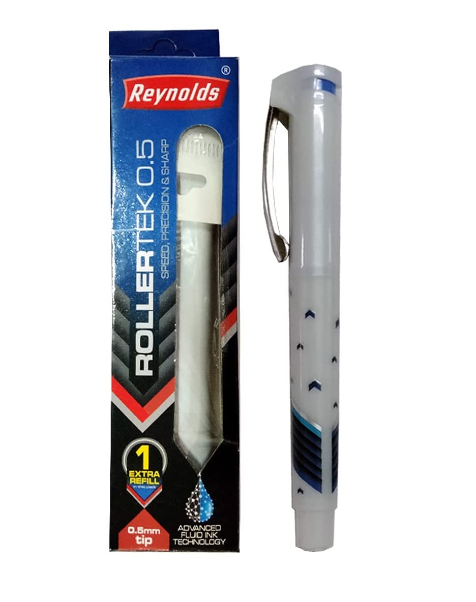 Reynolds Rollertek 0.5 Roller Pen Pack of 5 Blue