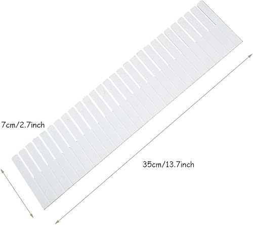 Miniatura 2 de OJYUDD Divisores de cajones de rejilla de plástico, 12 unidades, color blanco, ajustable, ropa interior, cómoda, cajón, divisor, para almacenamiento