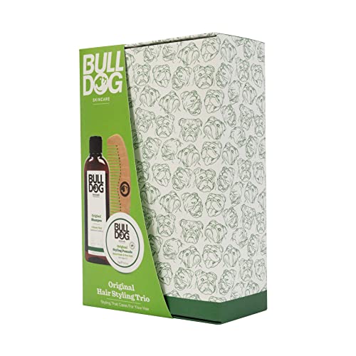 Bulldog Skincare - Original Hair Styling Trio, Gift Set for Men (x1 Shampoo 300ml, x1 Pomade 75g & Pocket Comb) - Image 3