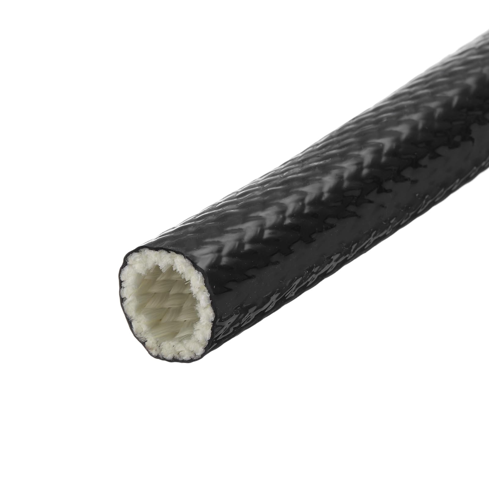 Allecto Plus - 10 Stuks Geïsoleerde Gevlochten Kabelhulzen, 1 M Lengte 8 Mm Id Zwart Beschermende Mantel Van Siliconen Glasweefsel Voor Kabelommanteling Autoslangleidingen En Elektrische Bedradingsbescherming