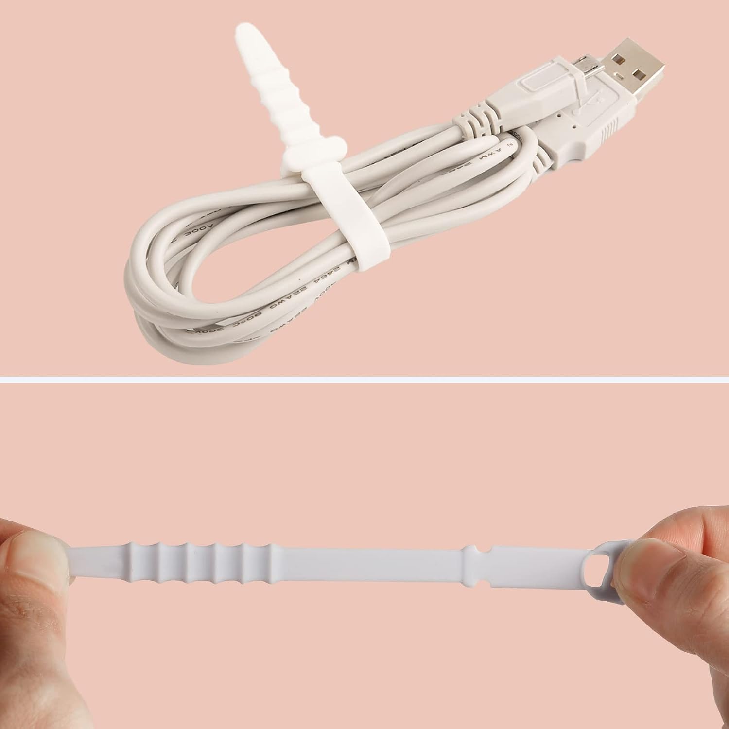 SAVITA 20pcs Reusable Wire Ties, 4.5inch Silicone Cable Ties Elastic Silicone Cord Organizer Straps Reusable Cable Zip Ties for Charging Cables USB Cables Earphones Line Pens Key Chains (5 Colors)