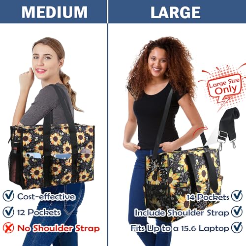 Image of Nurse Bags for Work Nursing Bag Multiple Pockets Waterproof Organizing Zip Top Clinical Bag for Nursing Students Home Health