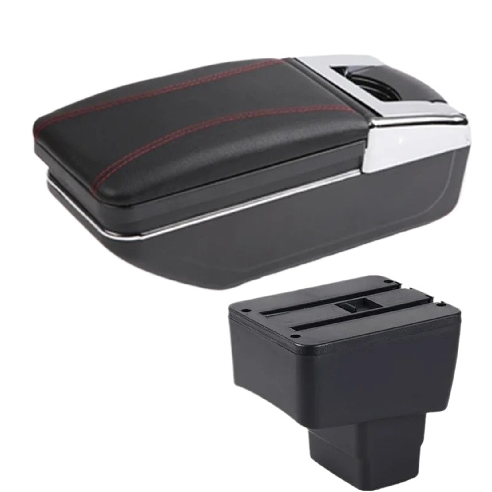 AWGNTQQ Car Armrests For Mazda 2 Skyactiv Version For CX-3 Car Armrest Storage Box Dedicated Retrofit Accessories(A1 red line NO USB)