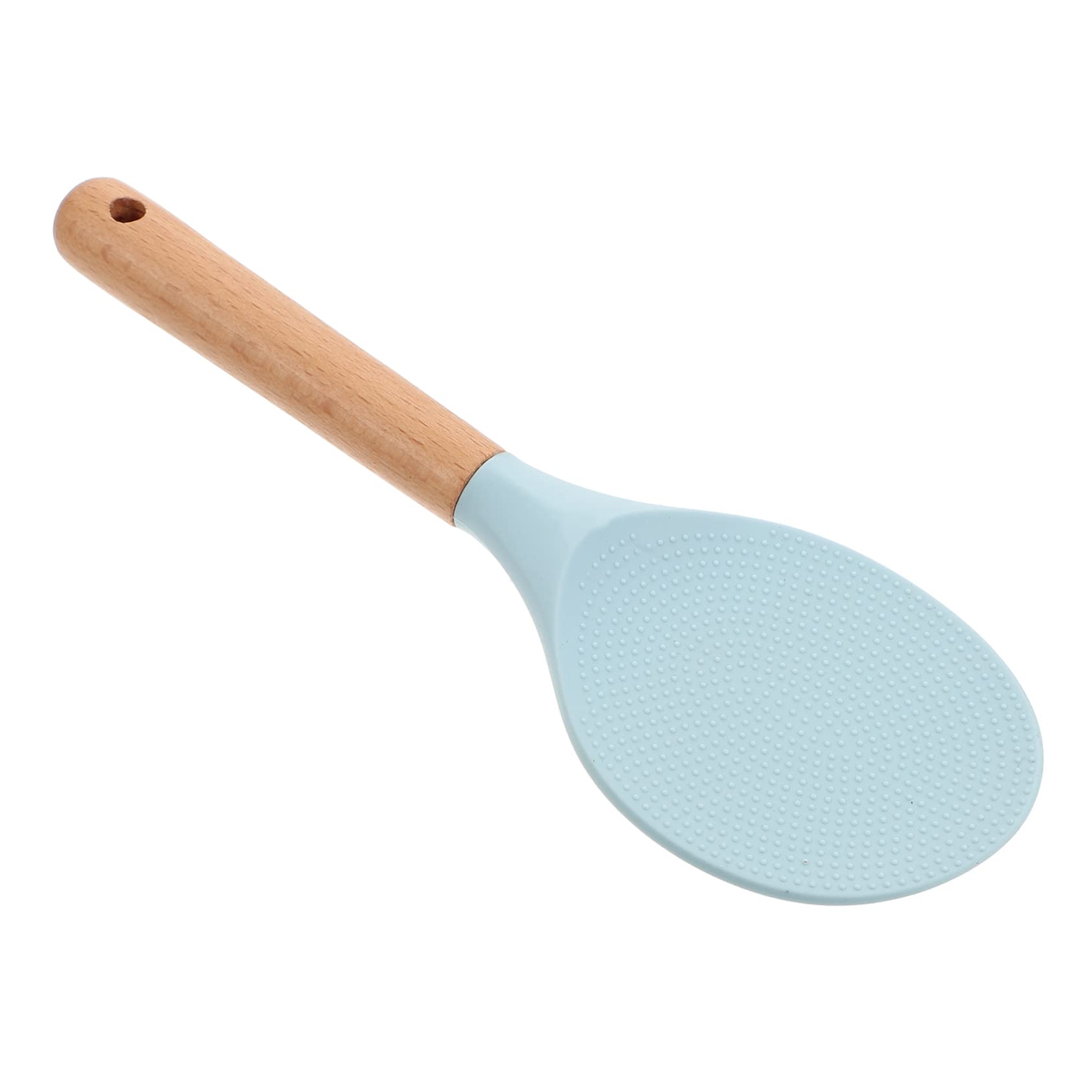 Unomor Rice Spoon Food Spoon Black Spoons Ramen Bowl Spoon Stirring Spoon Mixing Spoon Rice Serving Spatula Stainless Rice Cooker Nonstick Rice Paddle Japanese Spoon Rice Scoop Blue Wood