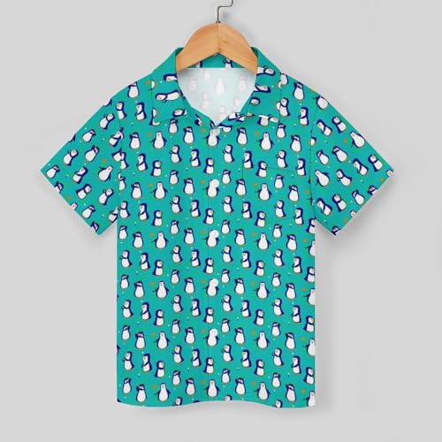 Hicawetp Boys Tiger Hawaiian Shirt Short Sleeve Casual Button Down Shirts Cute Summer Shirts Tops for Kids Teens, 15-16 Years3