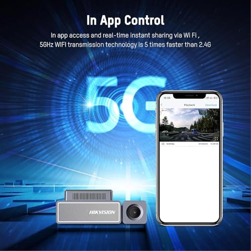 Image of HIKVISION 4K Dual Channel Dashcam for car | ADAS Alerts | Voice Control | Night Vision F1.75 Aperture | G-Sensor | 143 Wide Angle | Loop Recording | Built in WiFi | Supports 256GB | C8(2CH)