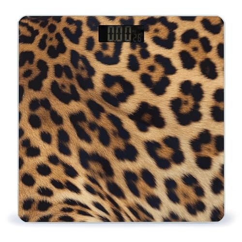 Báscula digital corporal diseño leopardo alta precisión miniatura 1