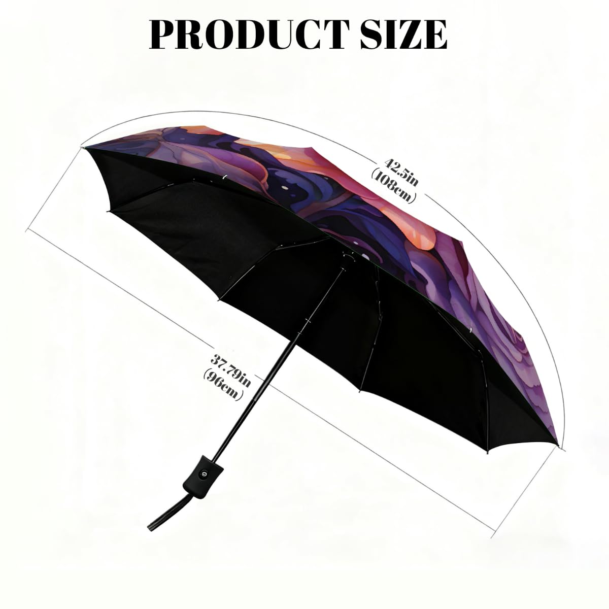 Ombrello pieghevole vintage con rosa gialla floreale ombrello da viaggio compatto antivento impermeabile con protezione UV rivestimento nero leggero 8 coste portatile per pioggia sole