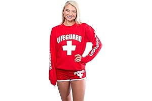 LIFEGUARD Red Crew Neck Sweatshirt for Women, Teen & Girls, Ladies. A...