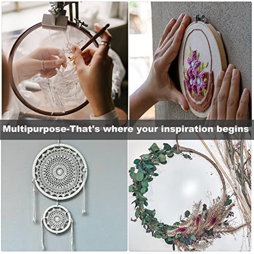 Image of MUFEKUM 3 Pcs 3 Sizes Beech Wood Embroidery Hoops 4 inch 5 inch 6 inch | Cross Stitch Hoop Wooden Circle for Embroidery, Needlework, Art Craft Sewing and Hanging, Wedding Wreath Decoration