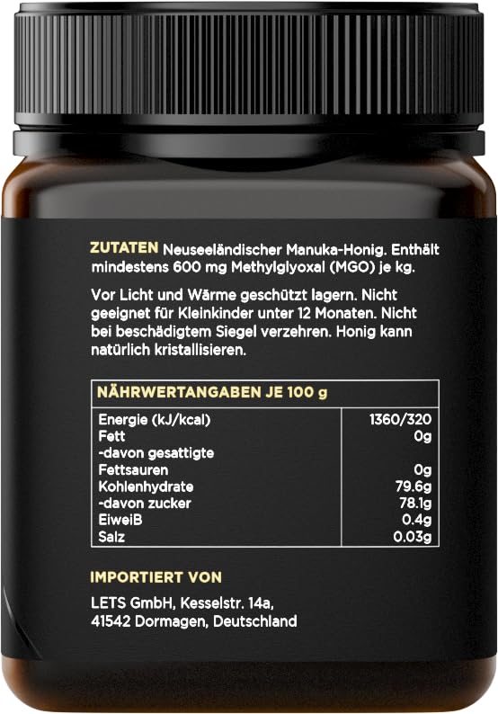 Watson & Son Manuka Honig MGO 600+ 250g | Premium Qualität aus Neuseeland