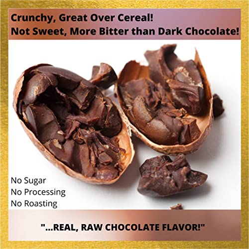 Cacao Nibs Organic - Cocoa Nibs Organic - 100% Dark Chocolate Chips - Raw Unsweetened Chocolate - 16 Oz - Great Taste & Flavor by Pure Natural Miracles