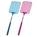 Produktbild ECENCE Fliegenklatsche 2er Set - ausziehbare Fliegenklatsche stabil, Teleskop ausziehbar 26cm - 72cm lang - blau und pink