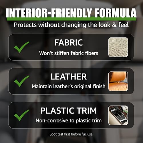 KEFPO Car Fabric Protector Spray: Waterproof & Stain Repellent for Auto Seat Carpet Upholstery Floor Mats, Interior Shield Protection, 12.8 oz